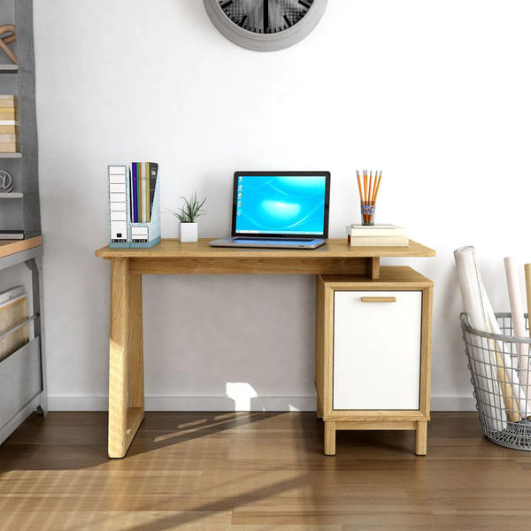 Sahiyah 47.24'' W Rectangular Executive Desk with and Cabinet
