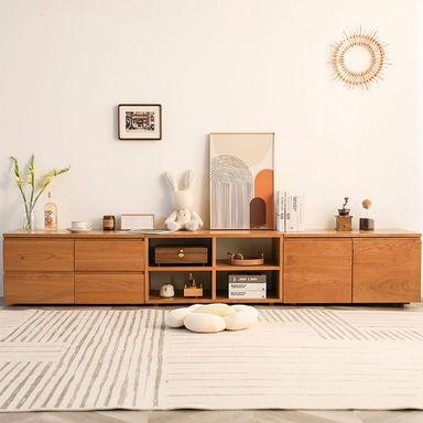Solid Wood 94.48'' W Storage Credenza