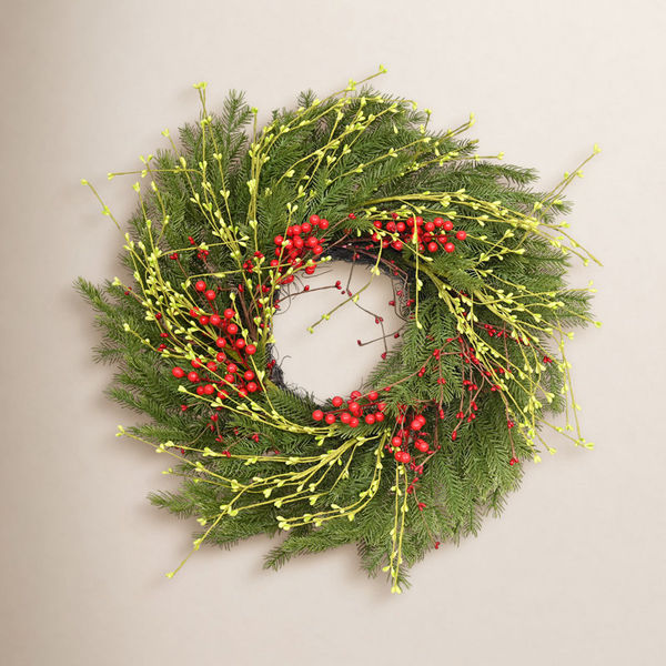 24" Handcrafted Frosted Pine Christmas Wreath