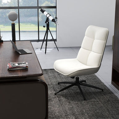 Luxury Armless Swivel Desk Chair Adjustable Height Office Chair