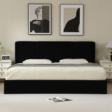 Latitude Run® Juanetta Hydraulic Lift Up Storage Wingback Upholstered Platform Bed & Reviews - Wayfair Canada