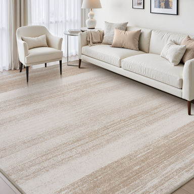 Ultra Soft Modern Abstract Washable Area Rug - Warm Beige