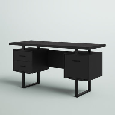 Wade Logan® Bansilal Computer Desk, Home Office, Laptop, Left, Right Set-Up, Storage Drawers, 60"L, Metal, Laminate & Reviews | Wayfair