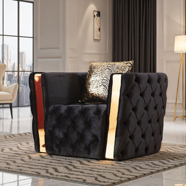 Doruk 43.6'' Velvet Armchair