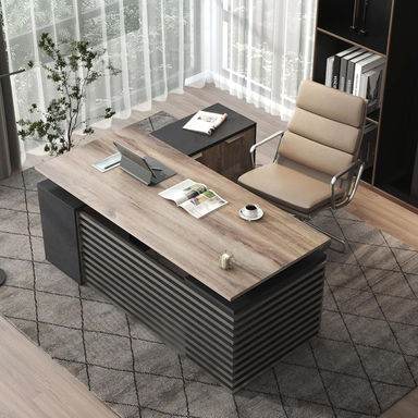 70.87IN 78.7IN 86.6INAdjustable Height L Shaped Executive Desk w/7Cabinet Storage, Custom Size & Color, Home Office Desk w/Universal Charging Ports,Large Business Furniture Desk Workstation w/Cord Management