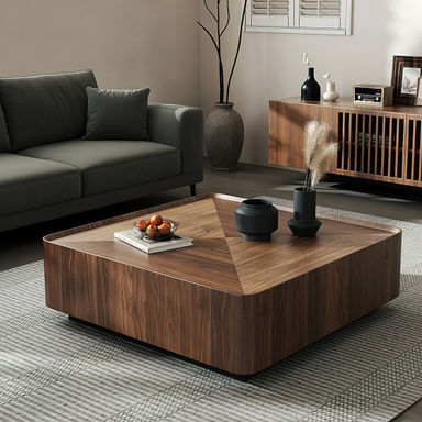 Hokku Designs Rubinder Solid Walnut Industrial Coffee Table with Drawers – Perfect for Living Room or Home Office & Reviews | Wayfair