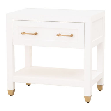 Hintz 1 - Drawer Solid Wood Nightstand in Matte White