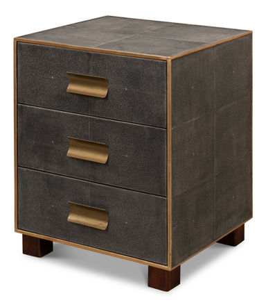 Sarreid Ltd Shagreen 3 - Drawer Nightstand & Reviews | Wayfair