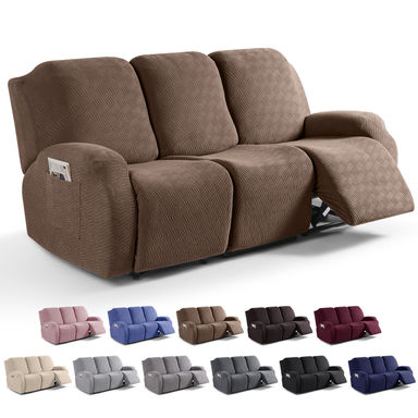 Brayden Studio® Wald 3 Seats Jacquard Recliner Chair Covers Furniture Protector Recliner Slipcovers With Elastic Bottom For Kids Pets & Reviews | Wayfair