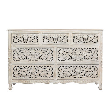 Harleen 7 Drawer 57'' W Solid Wood Double Dresser