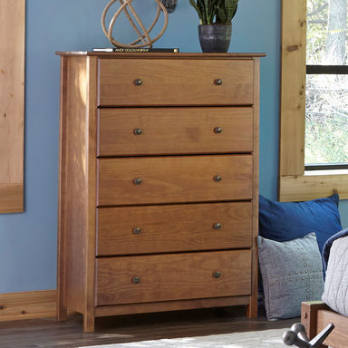 Shaker Solid Wood 34'' W 5 - Drawer Dresser