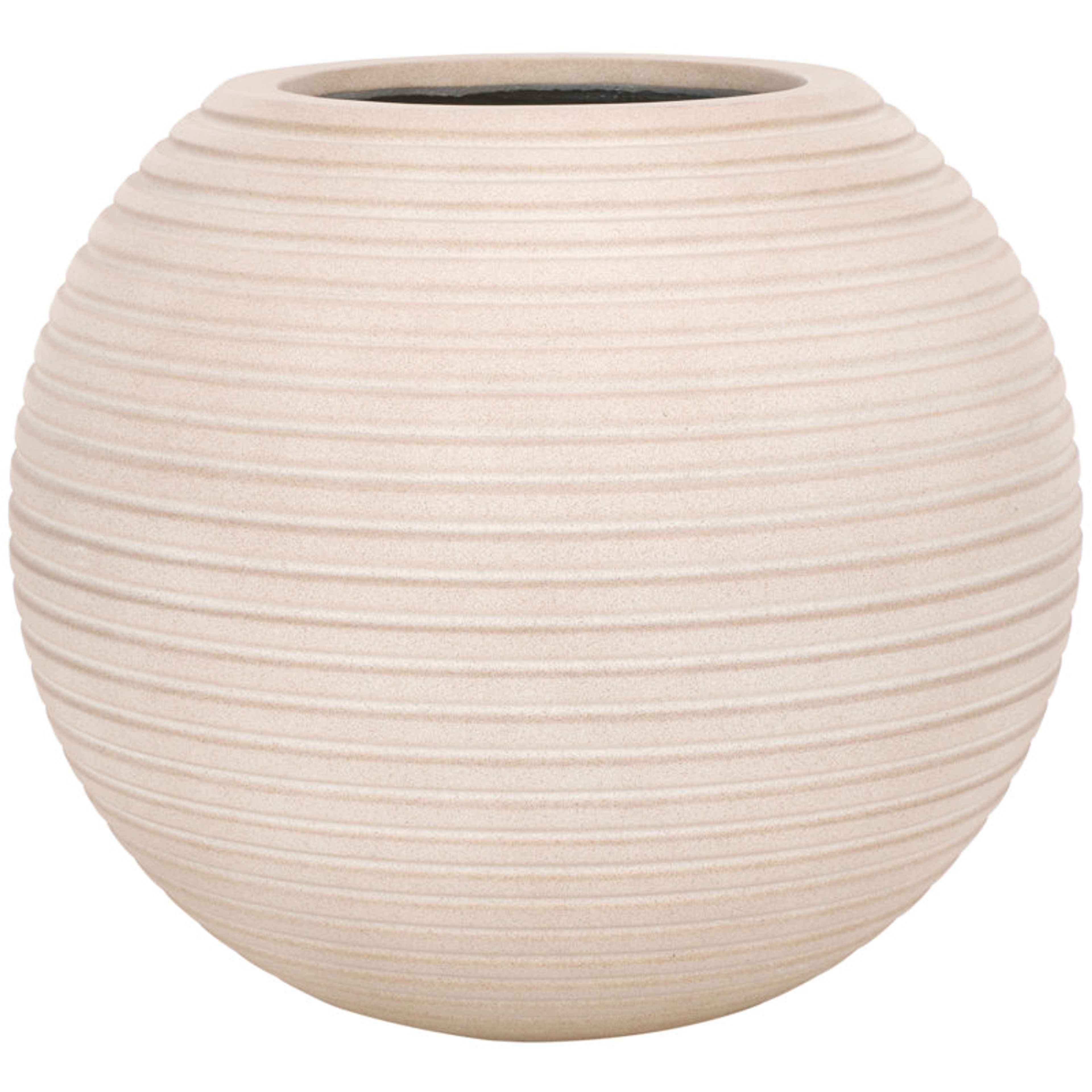 Waikiki Beige Ribbed Planter Pot - Indoor Outdoor Ficonstone