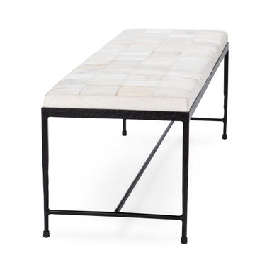 Classic Home Achen Leather Hide Ottoman Bench | Perigold