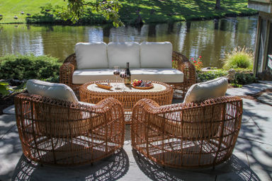 Alyshia 4 Piece Sofa Seating Group with Sunbrella Cushions