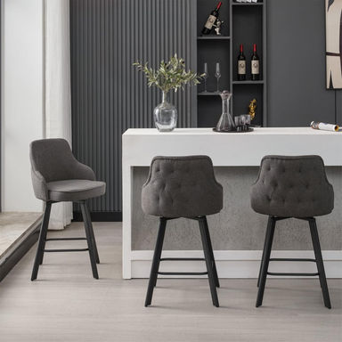Bar Stools Set of 2/3/4, 26/30" Swivel High Back Bar Height Bar Stools