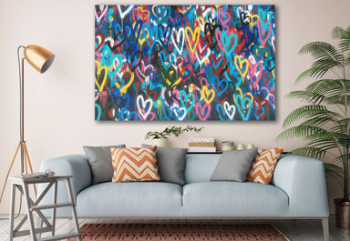 East Urban Home Spray Paint Design A Lot Of Heart Banksy Graffiti Modern Art Classic Painting Canvas Print Art Home Decor Wall & Reviews | Wayfair