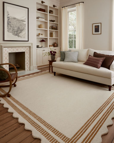 Chris Loves Julia x Loloi Scottie Ivory / Rust Area Rug