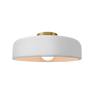 Single Light Ceramic LED Semi Flush Mount