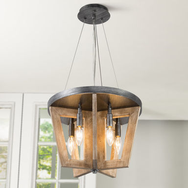 Despena 5 - Light 14'' Lantern Geometric Semi Flush Mount