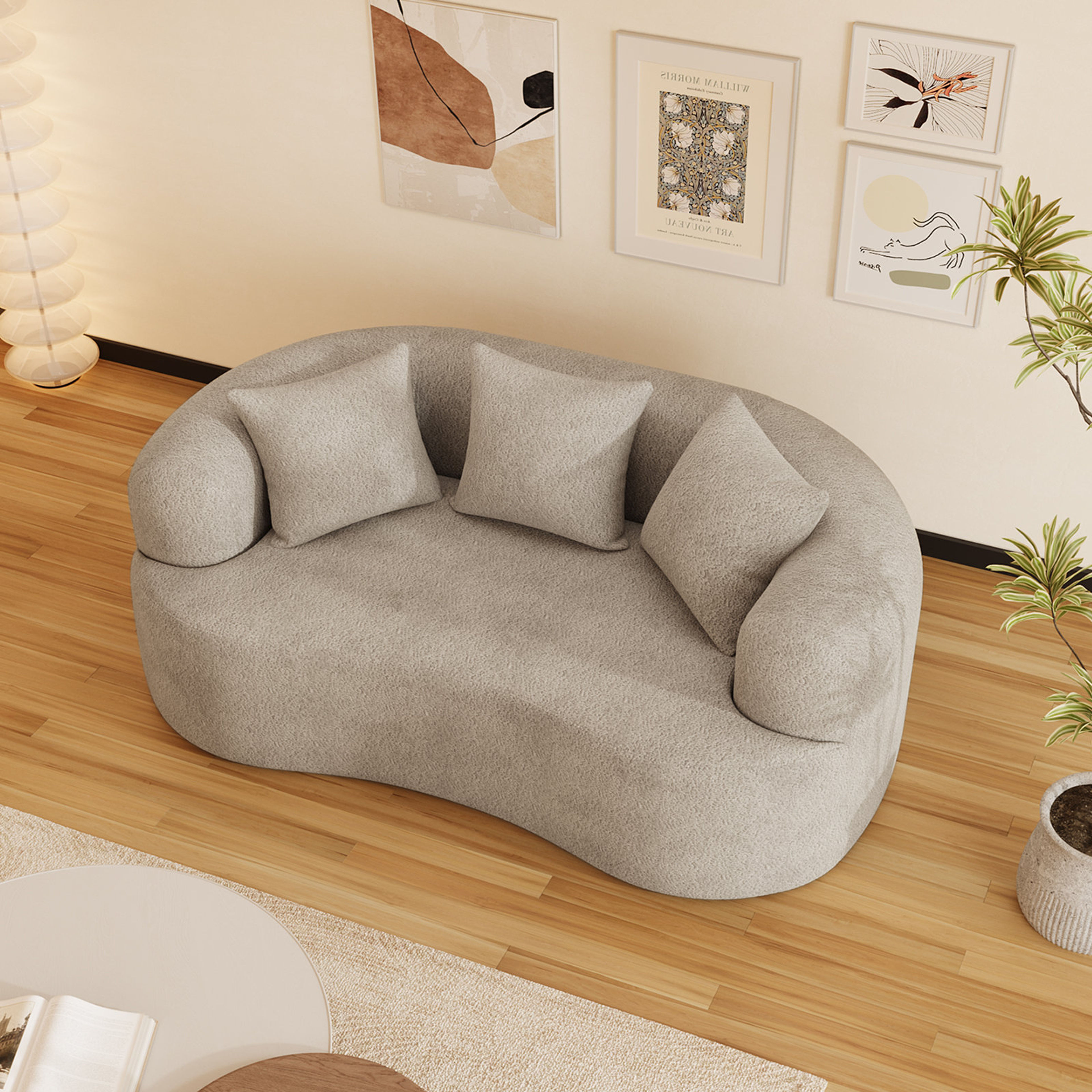 Ivy Bronx Curved High-Density Foam Sofa - No Assembly Required