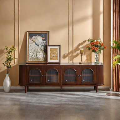 American style retro solid wood TV cabinet