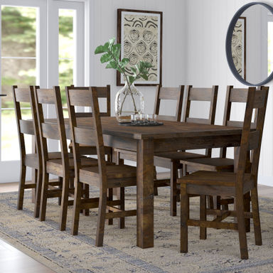 Tiernagh Rectangular Solid Wood Dining Set Distressed Finish