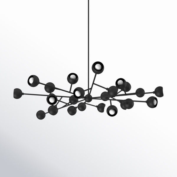 Hudgins - 24 Light Chandelier - Soft Black Frame