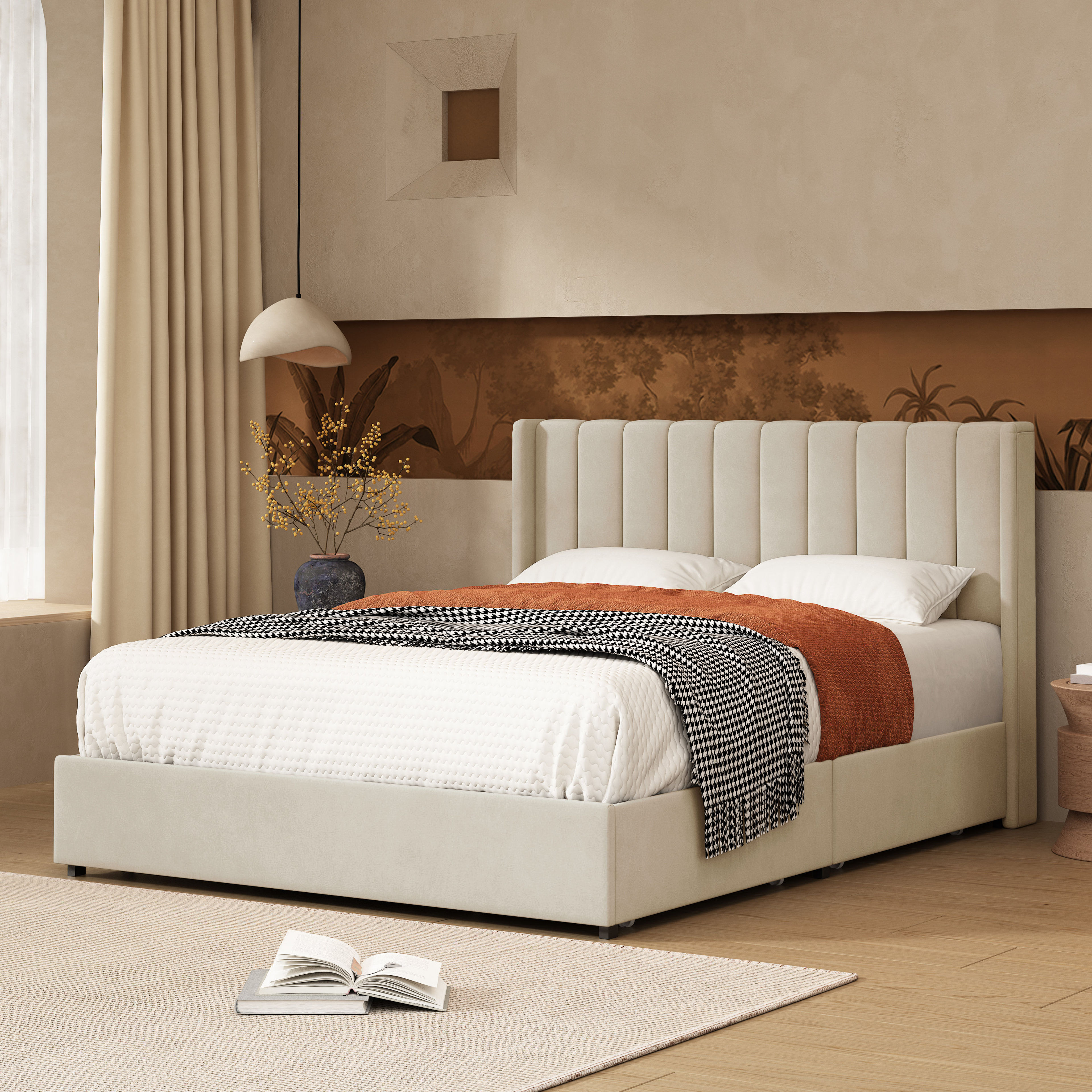 Latitude Run Jeilyn Upholstered Platform Storage Bed with Drawers