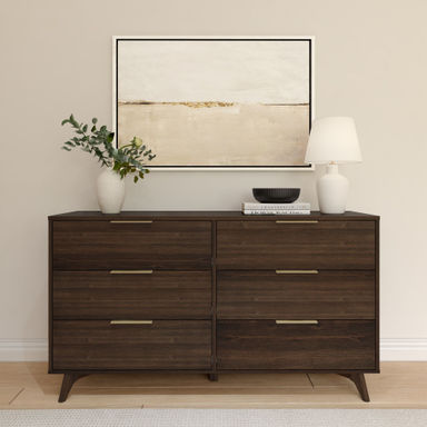 George Oliver 6 Drawer 59.5" W Solid Wood Dresser & Reviews | Wayfair