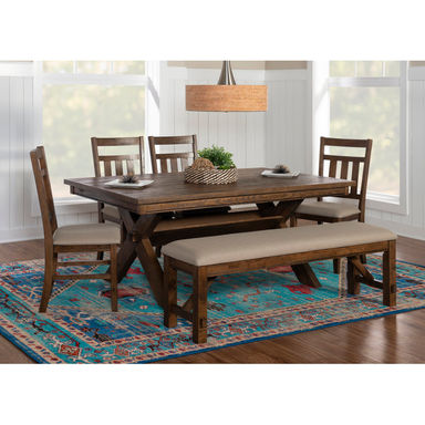 Gigi 6-Piece Upholstered Trestle Dining Set