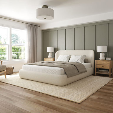 Latitude Run® Lacricia Platform Bed Frame with Wingback Headboard, Lacricia Bed, Upholstered in Performance Fabric & Reviews | Wayfair