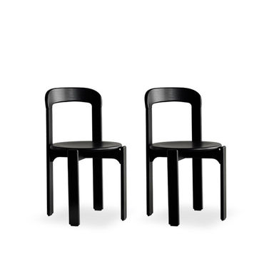 Retro Solid Wood Small Sized Dining Chairs With Backrests