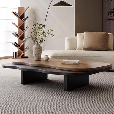 Wabi-sabi style solid wood coffee table
