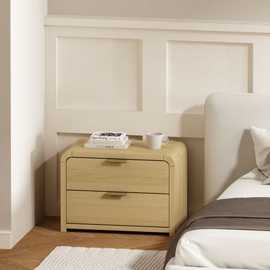 Hedden Nightstand with 2 Drawers in Natural Oak