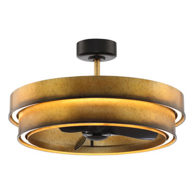 31.5" Caged Ceiling Fan with Dimmable LED Lights and Remote Control