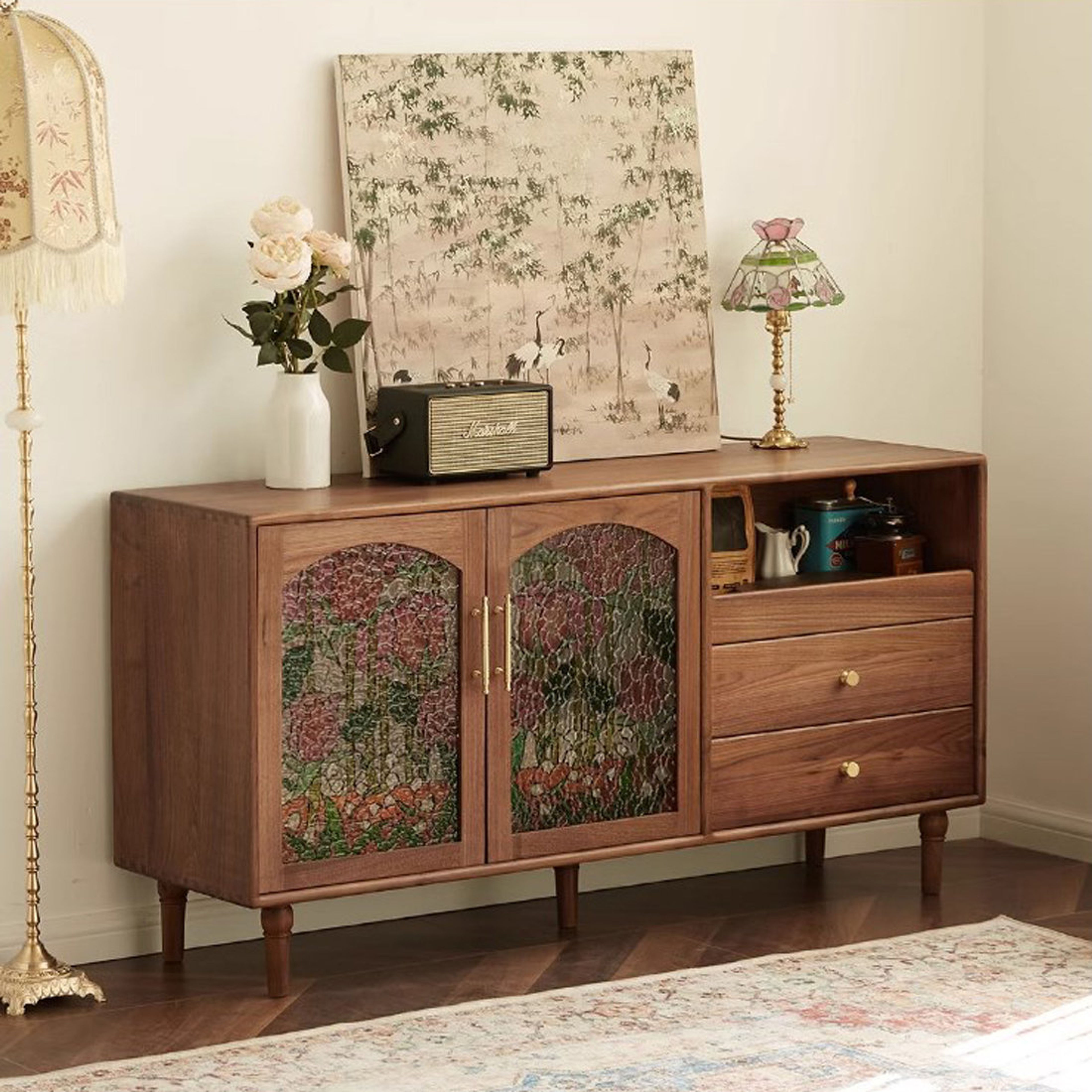 DineElegance 55.12'' Modern Sideboard Buffet Storage Cabinet