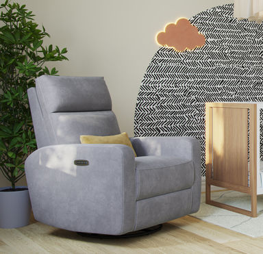 Nurture& The Glider Plus - Premium Nursery Power Recliner | Adjustable Head and Lumbar Support