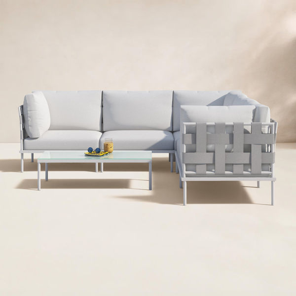 Harmony 6 Piece Outdoor Patio Aluminum Sectional Sofa Set