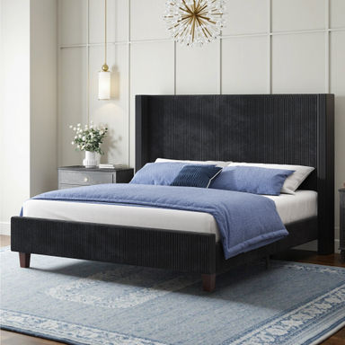 Wade Logan® Wauseon Corduroy Upholstered Bed & Reviews | Wayfair
