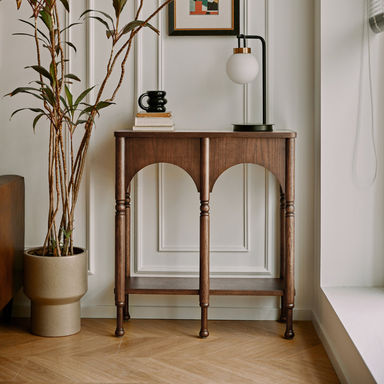 Brown Solid Wood Console Table