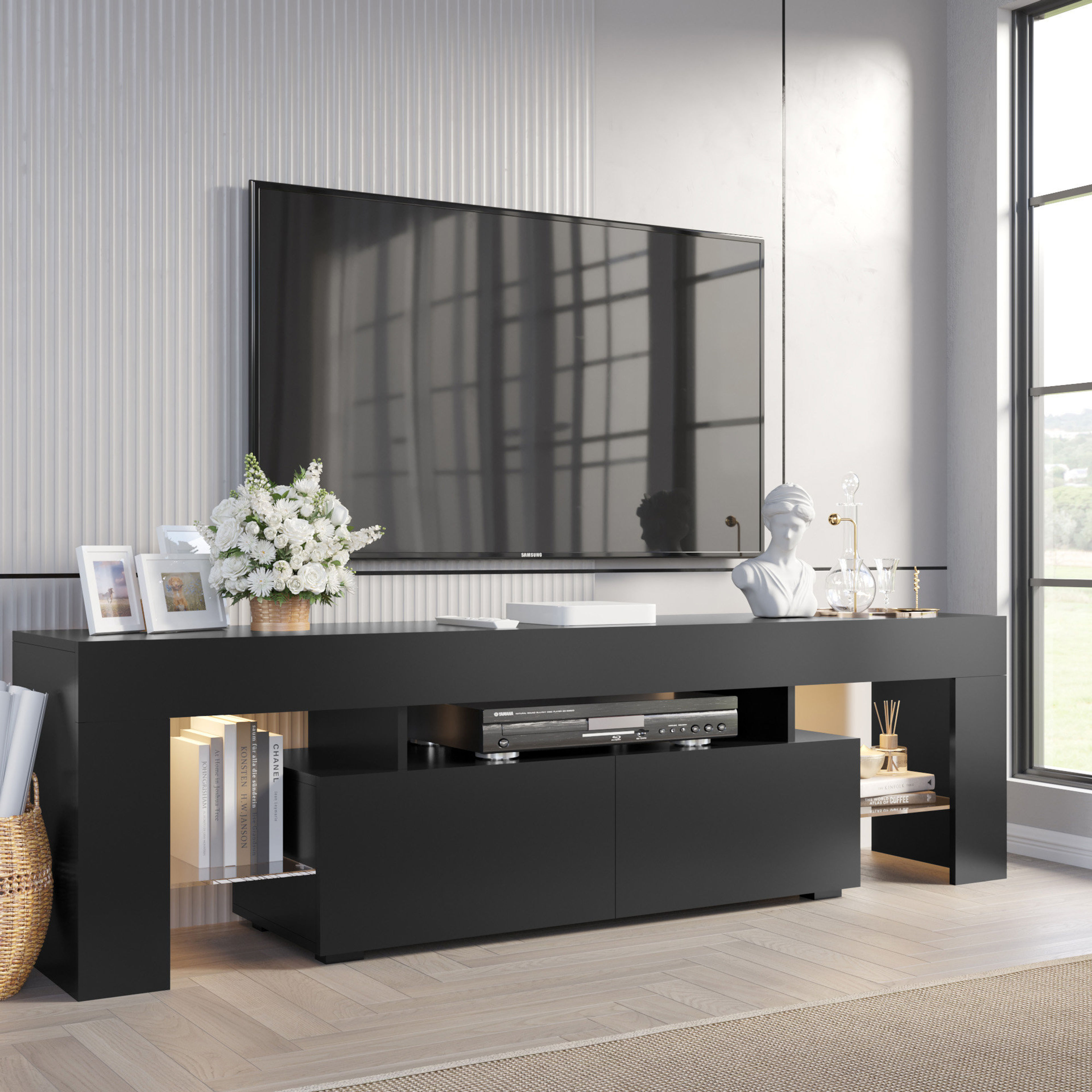 Manjesh 63'' Media Console with LED Lighting