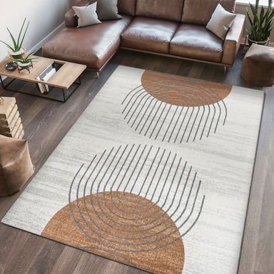 Kallax Geometric Modern Low-Pile Machine-Washable Area Rug