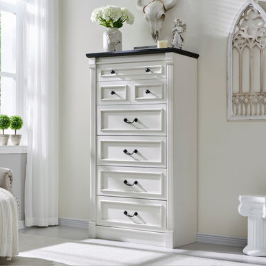 Winston Porter Farmhouse 7 Drawers Dresser for Bedroom, 57" Tall Large Dressers & Chests of Drawers w/Roman Column | Wayfair