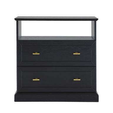 Ophelia & Co. Modern Farmhouse 2 Drawer Nightstand With Open Shelf For Bedroom Storage & Reviews | Wayfair