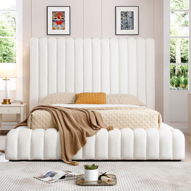 Everly Quinn Kaydence Velvet Platform Bed & Reviews | Wayfair
