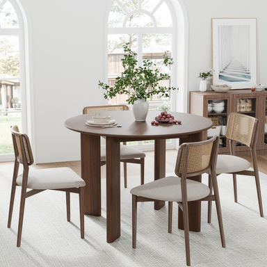 Ebern Designs 30“H ”Round Wood Dining Table Kitchen Table with 4 Legs & Reviews | Wayfair