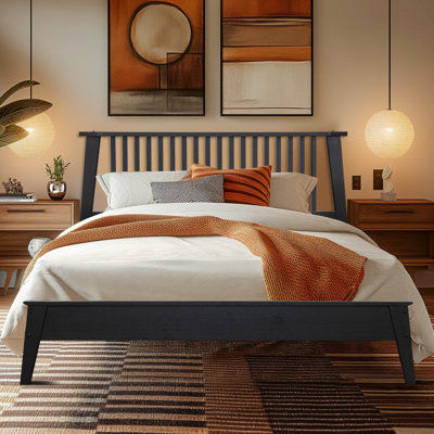 Jildardo Premium Solid Wood Platform Bed Frame with Headboard – 800 lb Capacity, No Box Spring Needed, Fits All Mattresses