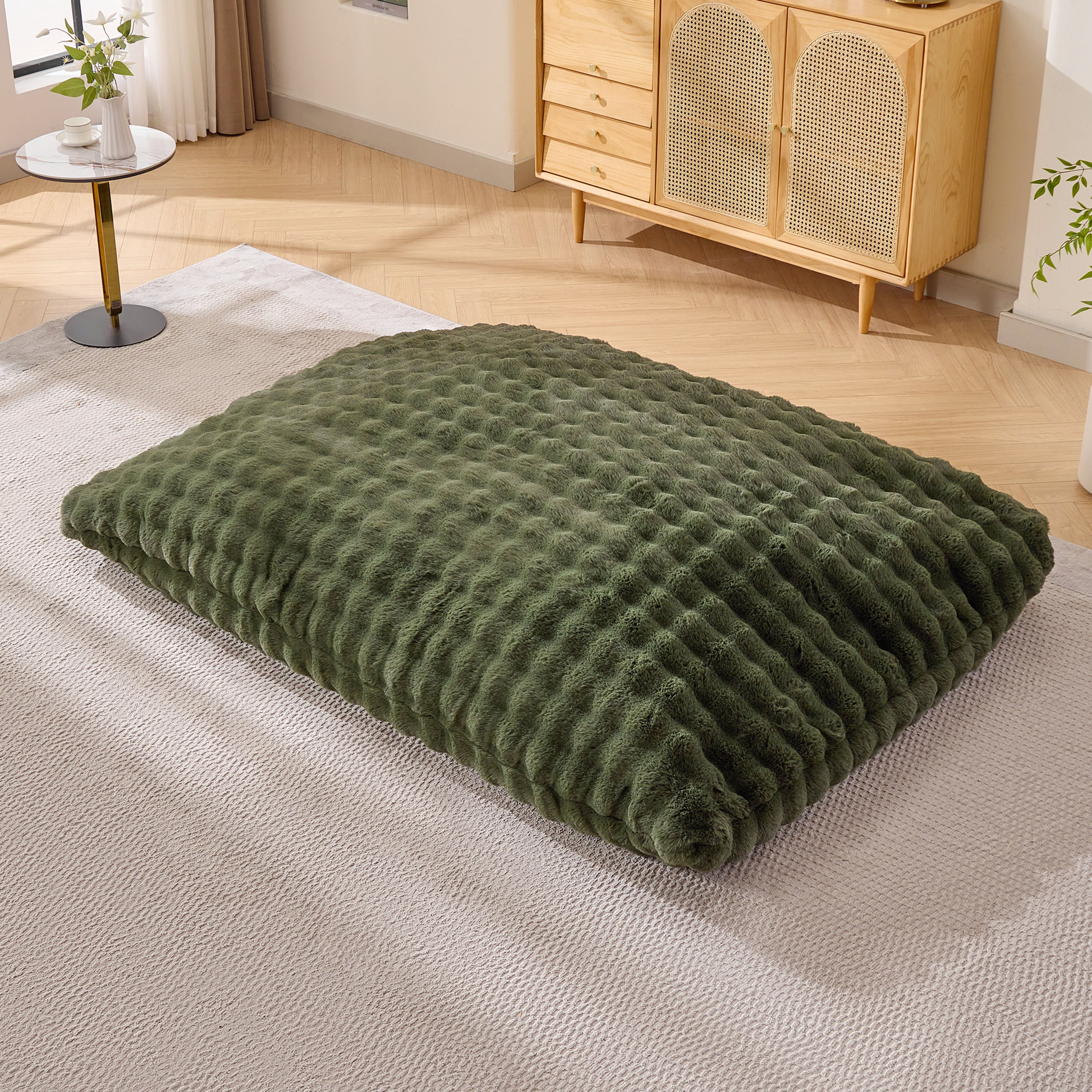 3-in-1 Convertible Bean Bag Chair for Adults - Plush Memory Foam