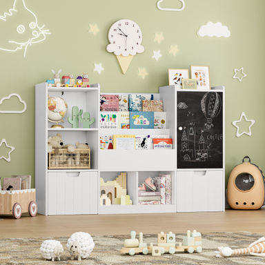 Isabelle & Max™ 55.1'' Kids Storage Bookcase with 2 Removable Drawers, Toy Organizer with Chalkboard & Reviews | Wayfair