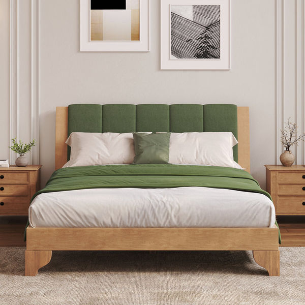 Pine Wood Bed Frame,Bed Frame With Headboard Included
